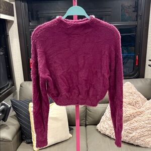 BP Vibrant Fuzzy Sweater in Deep Pink/purple size small
